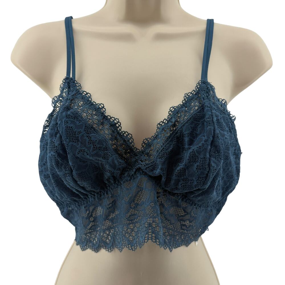 Soma Embraceable Lace Bralette Deep Teal Womens Large